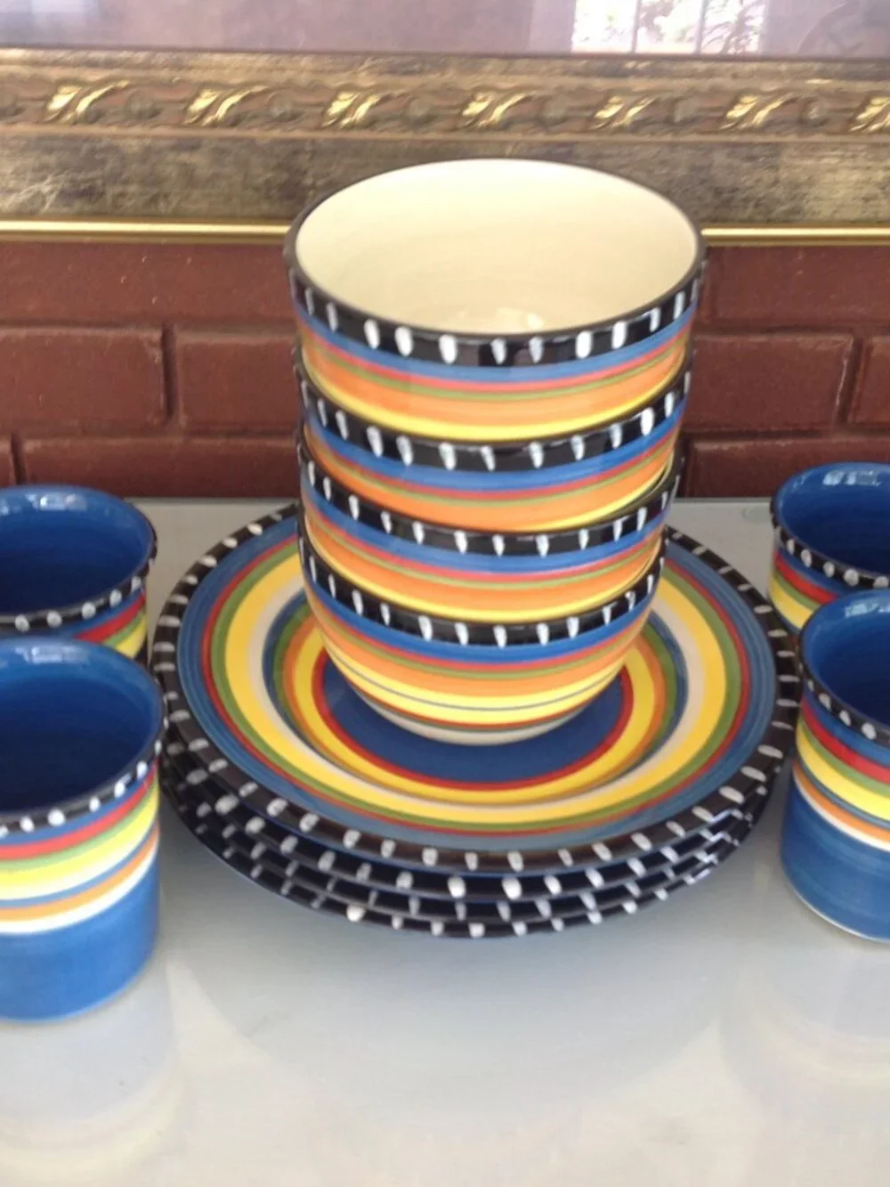 12 piece set of Gibson Dinnerware Hand Painted